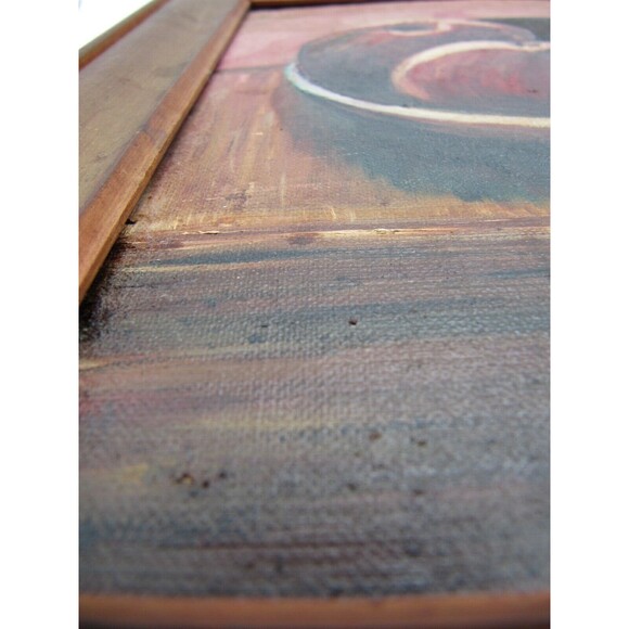 Still Life Hand Painted Apples Oil Painting Rustic Country Betty Rose 10x12 - Picture 6 of 9